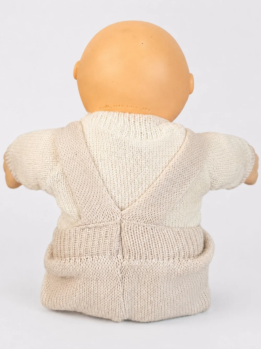 Cabbage Patch Kids Bald Blue Eyes Doll 2000 OAA Cream Knit Outfit
